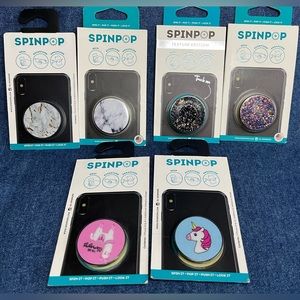 SpinPop Bundle of 6 Phone Grips NWT NIB